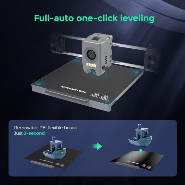 FLASHFORGE AD5M Pro 3D Printer – 600mm/s High-Speed Core XY, 1-Click Auto Leveling, ≤50dB Quiet Printing with Camera, 0.4&0.6mm Nozzle Bundle, Auxiliary Cooling, 220x220x220mm Build Volume - Image 3