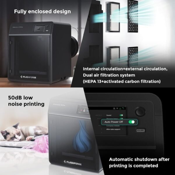 FLASHFORGE AD5M Pro 3D Printer – 600mm/s High-Speed Core XY, 1-Click Auto Leveling, ≤50dB Quiet Printing with Camera, 0.4&0.6mm Nozzle Bundle, Auxiliary Cooling, 220x220x220mm Build Volume - Image 4