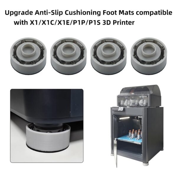 3D Printer Accessories Upgrade Anti-Slip Cushioning Foot Mat Kits(4Pcs) Compatible with X1/X1C/X1E/P1P/P1S: Stabilization Prevents Slipping Reduces Vibrations Improves Print Quality - Image 3