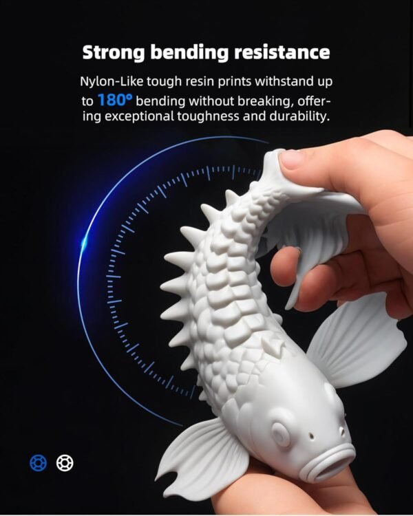 Inslogic Nylon-Like Tough 3D Printer Resin, High Impact Resistance & Flexibility for LCD, DLP, SLA Resin 3D Printers, Durable, Low Shrinkage, 365-405nm UV-Curing Resin, 1kg, Dark Gray - Image 3