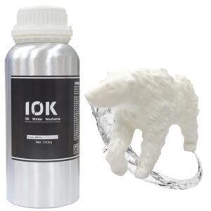 SK 10K Water Washable 3D Printer Rapid Resin LCD UV-Curing Resin 405nm Standard Photopolymer Resin for LCD 3D Printing (Snow White, 1000g)
