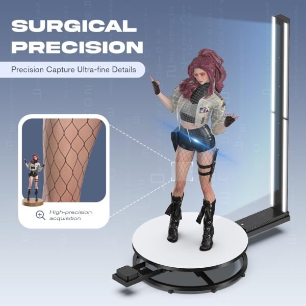 MWE Full Body 3D Scanner for 3D Printing with Software,6 HD Cameras Automatic 360 Rotation 3D Printer Scanner Metrology-Grade Precision 0.01mm for People up to 2 Meters (39.4in) - Image 4