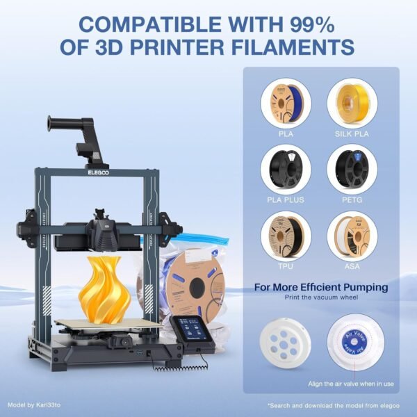 ELEGOO Filament Vacuum Storage Kit with Auto Pump, 30 Pack Vacuum Sealed Bags in 2 Sizes for Keeping 3D Printer Filament Dry(13.8 * 12.6 inch, 13.4 * 11.8 inch) - Image 8