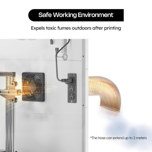3D Printer Enclosure with Ventilation, Hold 4 Spools, Built-in Thermo-Hygrometer and LED Light, Noise Reduction, Dustproof and Heat-Resistant 3D Printer Cabinet, 23.6"W x 23.6"D x 36.6"H - Image 3