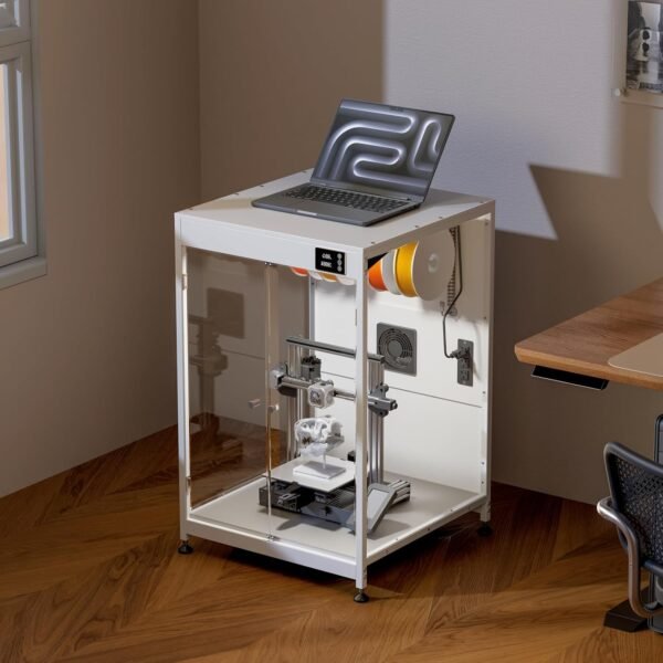 3D Printer Enclosure with Ventilation, Hold 4 Spools, Built-in Thermo-Hygrometer and LED Light, Noise Reduction, Dustproof and Heat-Resistant 3D Printer Cabinet, 23.6"W x 23.6"D x 36.6"H - Image 6