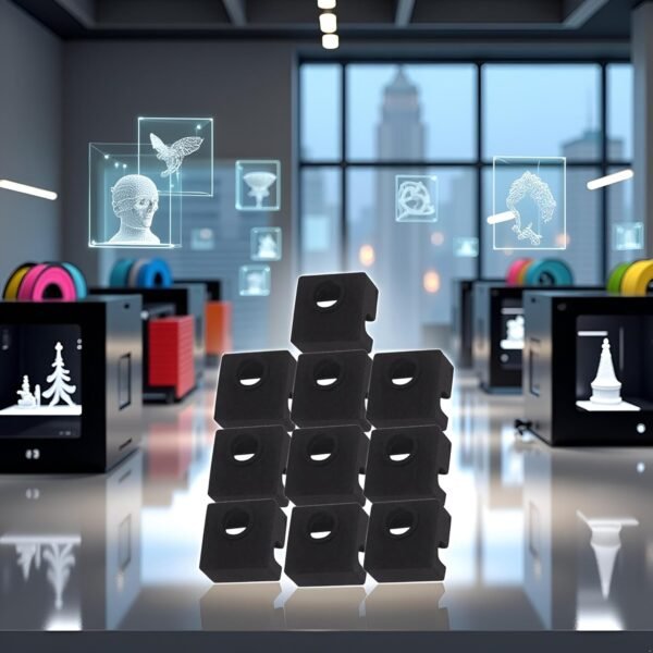 10Pcs Black 3D Printer Hotend Silicone Sock Heater Block Silicone Cover for Ender 3/3 Pro/3 V2, Ender 5/5 Plus/ 5 Pro, CR 10 Series, MK7/ 8/9 3D Printer Hotend，3D Printer Parts and Accessories - Image 5