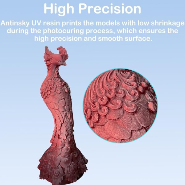 Heavy Metal Resin 3D Printer UV-Curing Resin 405nm Photopolymer for LCD/DLP High Precision Low Shrinkage Fast Curing Epic Feeling Unique Metallic Gold 1KG - Image 3