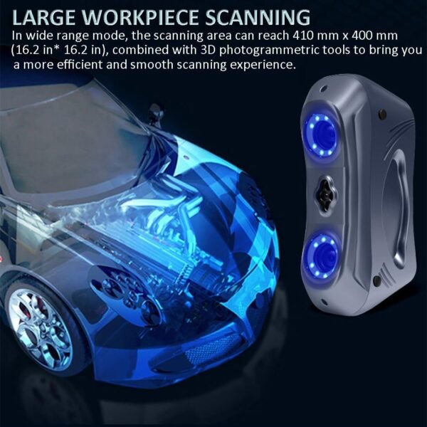 T22 Industrial 3D Scanner for 3D Printing and Modeling, 0.02 mm Accuracy, Portable Handheld Scanners for Automotive Aviation Transportation Mold Inspection Energy Machinery etc - Image 5