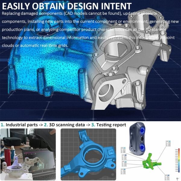 T22 Industrial 3D Scanner for 3D Printing and Modeling, 0.02 mm Accuracy, Portable Handheld Scanners for Automotive Aviation Transportation Mold Inspection Energy Machinery etc - Image 6