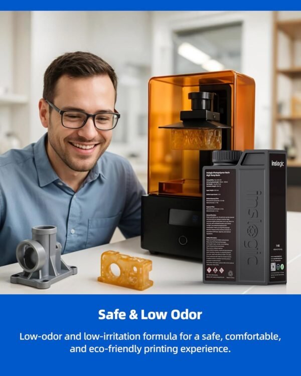 Inslogic High Temp 3D Printer Resin, Functional Resin 405nm DLP LCD UV-Curing Photopolymer Resin for Prototyping, Ducting, High Precision Printing,1KG Clear - Image 8