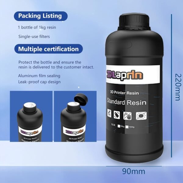 3D Printer Resin, Rigid Resin with Clear Details, Fast Curing, High Precision Resin, Low Odor, Compatible with More Than 90% LCD Light-Curing 3D Printers （Clear 1kg) - Image 3