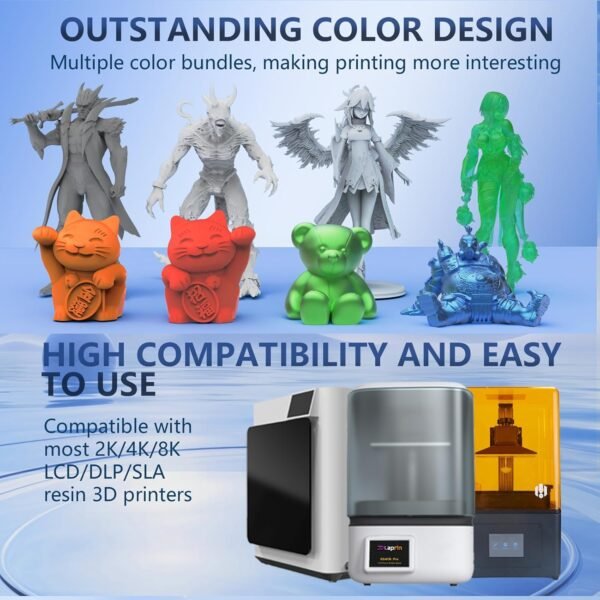 3D Printer Resin, Rigid Resin with Clear Details, Fast Curing, High Precision Resin, Low Odor, Compatible with More Than 90% LCD Light-Curing 3D Printers （Clear 1kg) - Image 5
