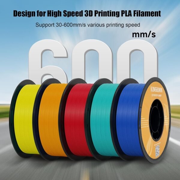 Kingroon High Speed PLA 3D Printer Filament 1.75mm, 3D Printer Rapid Filament for 30-600mm/s Hyper Printing Filament, Dimensional Accuracy +/- 0.03 mm, 1kg Plastic Spool(2.2lbs) (White) - Image 3