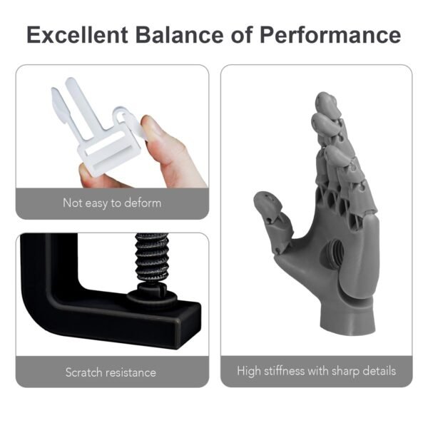 ABS-Like Pro Engineer Resin, with Ultra High Toughness, Low Shrinkage 3D Printing Photopolymer Resin for LCD/DLP 3D Printers (Black, 500g) - Image 3