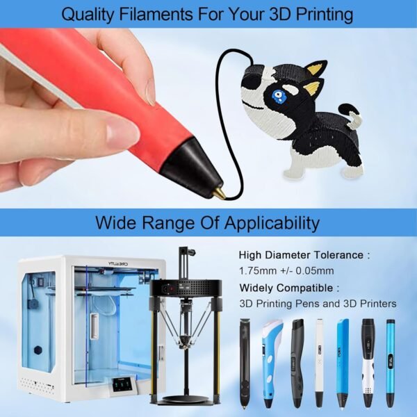 MIKA3D 16 Colors Silk Shiny PLA Filament Sample Pack, Each Color 4 Meter Length, Total 64m Silk Shiny PLA 3D Printer 3D Pen Material Refill Sample Pack - Image 5