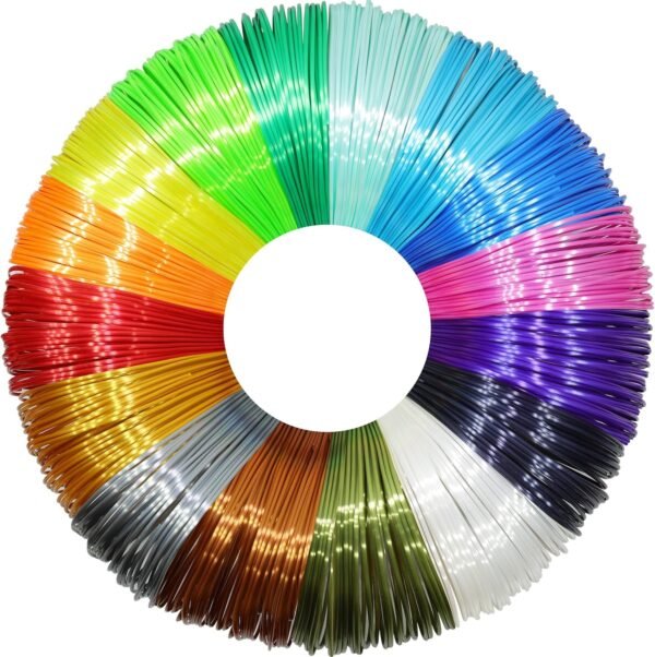 MIKA3D 16 Colors Silk Shiny PLA Filament Sample Pack, Each Color 4 Meter Length, Total 64m Silk Shiny PLA 3D Printer 3D Pen Material Refill Sample Pack - Image 6