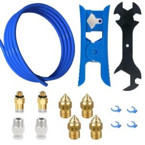 1m PTFE Teflon Tube Capricorn Bowden Tubing for 1.75mm Filament 3D Printer Replacement Parts Kit,with 2X PC4-M6 2X PC4-M10 Pneumatic Fittings Tube Cutter for Ender 3 V2/ Pro/Ender 5/ CR-10/10S