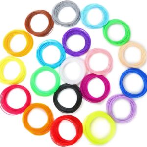 20 Rolls Assorted Colors,Premium 3D Pen Filament PLA Refills,Safe and Eco-Friendly,10.9yd Each,Ideal for 3D Printing Pens