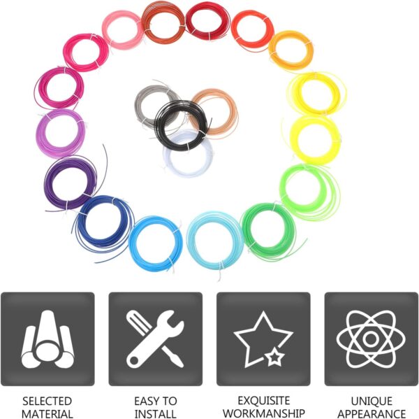 20pcs Printing Consumables Stencils for Painting Filament Dryer 3D Printing Pen Refills 3D Pen Filament Refills Filament Printer Printers Printing Supplies 3D Pen Filament Plastic - Image 2