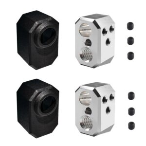 2PCS Aluminum Heater Block and 2PCS Silicone Socks Cover for Pursa I3 MK4/MK3.9/XL of 3D Printer Parts & Accessories, Extruder Hotend Heating Blocks and Silicone Sock Protecting