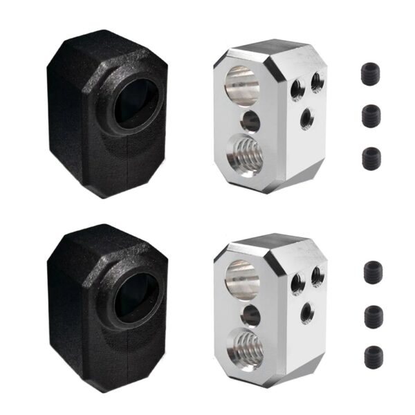 2PCS Aluminum Heater Block and 2PCS Silicone Socks Cover for Pursa I3 MK4/MK3.9/XL of 3D Printer Parts & Accessories, Extruder Hotend Heating Blocks and Silicone Sock Protecting