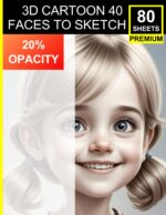 3D Cartoon: 40 Faces to Sketch: Traceable 20% Opacity Portraits for Mastering Stylized Face Drawing