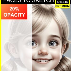 3D Cartoon: 40 Faces to Sketch: Traceable 20% Opacity Portraits for Mastering Stylized Face Drawing
