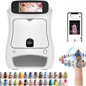 3D Nail Art Printer Machine - Digital Nail Design Machine Printer That Comes w/Over 800 Pictures of Nail |Wireless & Automatic Nail Art Machine,30s Done,Support WiFi/DIY/USB,White