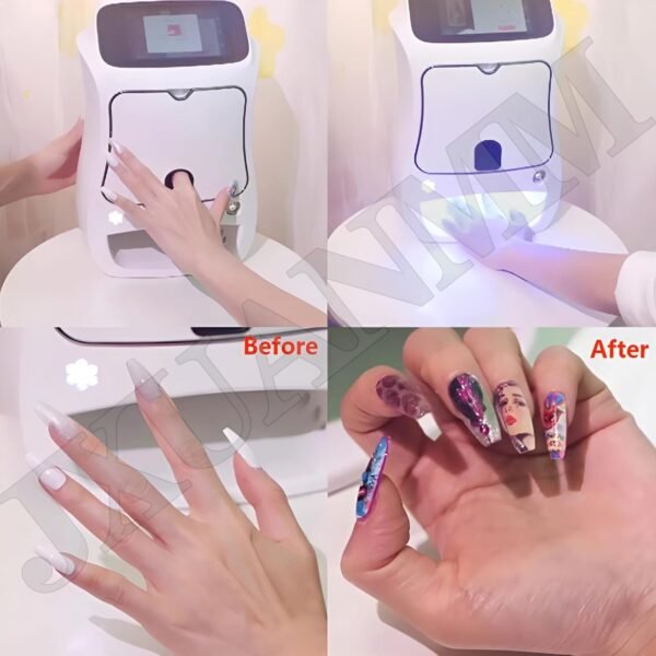 3D Nail Art Printer Machine - Digital Nail Design Machine Printer That Comes w/Over 800 Pictures of Nail |Wireless & Automatic Nail Art Machine,30s Done,Support WiFi/DIY/USB,White - Image 2