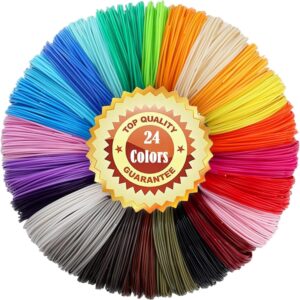 3D Pen Filament Refills, 1.75mm 3D Printer Filament, 24 Colors 3D Drawing Pen Refill, Each Color 16.5 Feet, Total 396 Feet, 3D Pen Colors Pack for Kids & Adults (24 Colors)