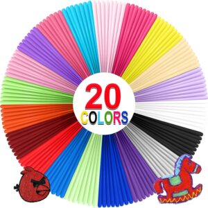 3D Pen Filament Refills, 20 Colors 1.75mm PLA Threads, Each Color 16.4 Feet, Total 328 Feet with 2 Finger Caps, Compatible with SCRIB3D MYNT3D 3D Pen (3D Pen Not Included)