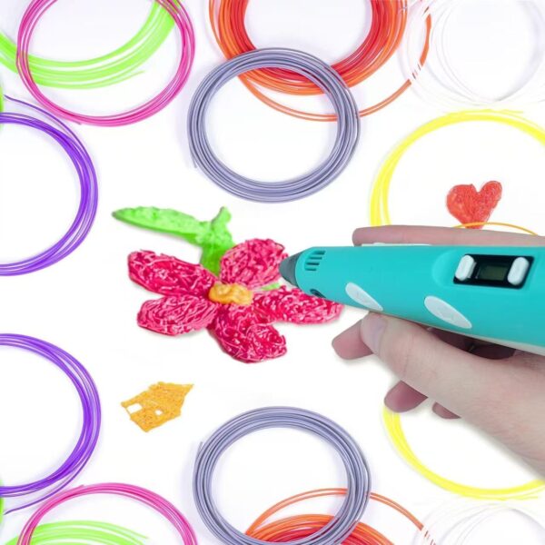 3D Pen Filament Refills and 3D Printing Drawing Book Set, 24 Colors 1.75mm PLA Filament,Total 240 feet, Compatible with Most 3D Pens, with Reusable Colorful 40 Patterns Thick Paper Template - Image 2