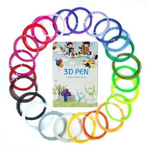 3D Pen Filament Refills and 3D Printing Drawing Book Set, 24 Colors 1.75mm PLA Filament,Total 240 feet, Compatible with Most 3D Pens, with Reusable Colorful 40 Patterns Thick Paper Template