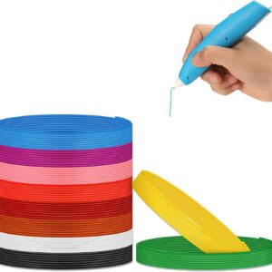 3D Pen Filament Refills,10 Colors,10 Feet Per Color,1.75mm PLA Compatible with Most 3D Pens and 3D Printers