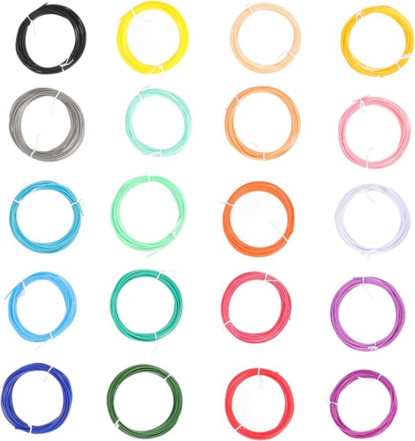 3D Pen Filament Set 20pcs Filament 1.75mm Printing Materials Refills Multi-Colors Great for Beginners Experts