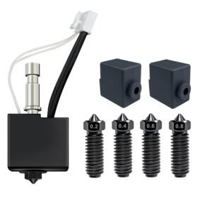 3D Printer Accessories Hotend Kit for Kobra S1 Combo 0.4MM Hardened Steel Print Head Assembled Extruder Kit Hot with Hardened Nozzle 0.2,0.4,0.6,0.8mm for Anycubic Kobra S1/Combo/ACE Pro.