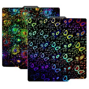 3D Printer Bambu Labs Build Plate for Bambu Lab X1C/X1/X1E/P1P/P1S/A1,Double Sided Fireworks+Butterfly Spring Steel Sheet Plate 257x257mm Flexible Removable Platform Bambu A1 3D Printer Plate.