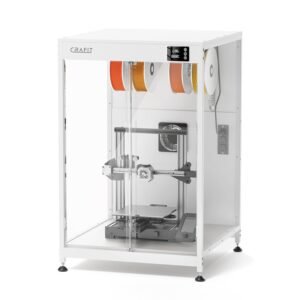 3D Printer Enclosure with Ventilation, Hold 4 Spools, Built-in Thermo-Hygrometer and LED Light, Noise Reduction, Dustproof and Heat-Resistant 3D Printer Cabinet, 23.6"W x 23.6"D x 36.6"H