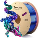 3D Printer Filament PLA 1.75mm | Tri-Color Rainbow Filament (Green/Red/Blue) ±0.02mm Precision, Low Warping | 1kg Spool for Ender 3/V2/Pro, Lithophane & FDM Printers