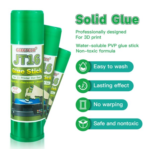 3D Printer Glue Sticks 6 Pieces for Glass, PEI Sheet, Aluminum Build Plate, Solid Adhesive for PETG, PLA, TPU, ABS Filament, 1.27oz*6, Washable Stick Glue - Image 2