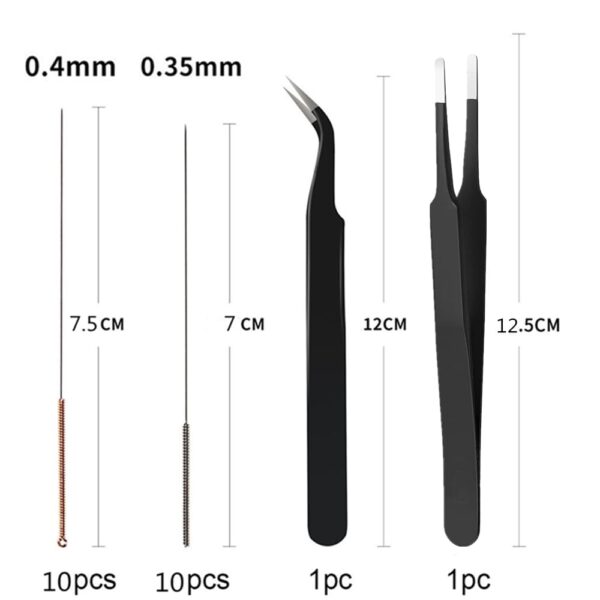 3D Printer Nozzle Cleaning Kit 10pcs 0.4mm,10pcs 0.35mm Needles and 2pcs Tweezers Cleaner Tool 3D Printer Parts, Stainless Steel Nozzle Cleaning Tool Kit, 3D Printer Cleaning Needles¡­ - Image 2