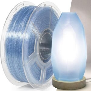 3D Printer PLA Filament Transparent Gradient 1.75mm High Light Transmittance 3D Printing Filament,Print Speed 30-100mm/s PLA Filament,Glitter Clear Sky Blue 3D Printer Filament 1KG