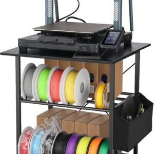 3D Printer Stand with Filaments Storage - 3D Printer Table Filament Shelf Storage Rack Heavy Duty 3D Printer Cart Desk with Wheels for 3D Workshop