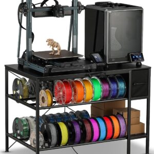 3D Printer Table with Filaments Storage - 3D Printer Stand Filament Storage Rack Heavy Duty 3D Printer Desk with Drawer for Workshop Studio Office