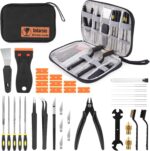 3D Printer Tools Kit, 34pcs 3D Printer Accessories for All FDM/SLA Printers Includes Nozzle Cleaning Tools, Removal Scrapers, Finishing Tools, 5 Types of Files,Brushes, Wire Cutter, Engraving Knife