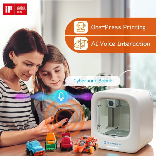 3D Printer for Kids, Beginner 3D Printer with 8 PLA Filament Set, Huge Toy Library & Modify, Wi-Fi & App Control, Create STEM Toys, High Precision, W/ 15+ Mini 3D Design Module, X-Maker Joy - Image 2