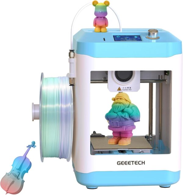 3D Printer for Kids and Beginners,Geeetech Mini 3D Printers with Auto Leveling,High Speed and Fully Open Source,Fully Assembled Direct Drive Extruder,for Home and School,Print Area 3.94×4.33×3.94 in