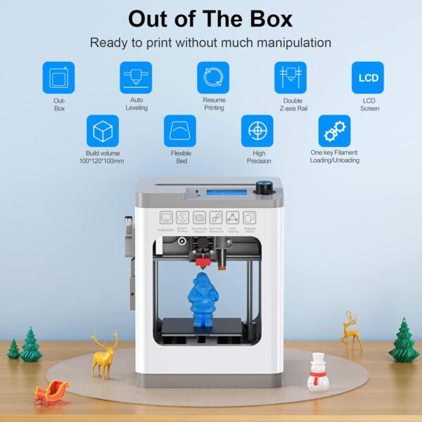 3D Printers Tina2 Basic, Fully Assembled and Auto Leveling 3D Printer for Beginners and Kids, Removable Magnetic Platform, High Precision Printing FDM Mini 3D Printer for Home and School - Image 2