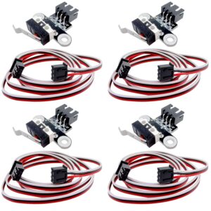 4Pcs 3D Printer Limit Switch Cables and Limit Switch, Mechanical Endstop Limit Switch Module Endstop Switch Horizontal Type with 1M 3 Pin Cable for 3D Printer Parts Ramps1.4,