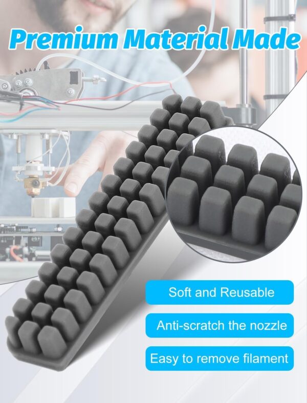 6PCS 3D Printer Silicone Nozzle Brush for Bambu Lab A1, 3D Printer Hotend Nozzle Brush Replacement Kit Cleaner Tool of 3D Printer Parts & Accessories(NOT for Bambu A1 Mini) - Image 2